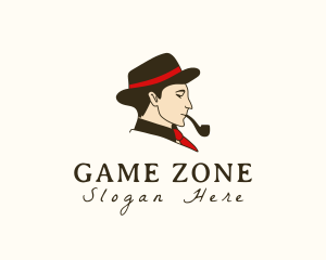 Vape Shop - Gentleman Smoking Pipe logo design