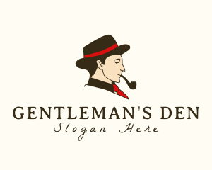 Gentleman Smoking Pipe logo design