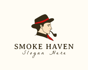 Gentleman Smoking Pipe logo design