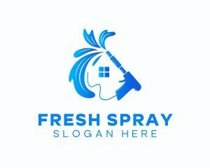 Cleaning Water Spray House logo design