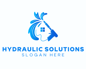 Hydraulic - Cleaning Water Spray House logo design