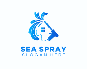 Cleaning Water Spray House logo design