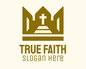 Belief - Church Building Cross logo design