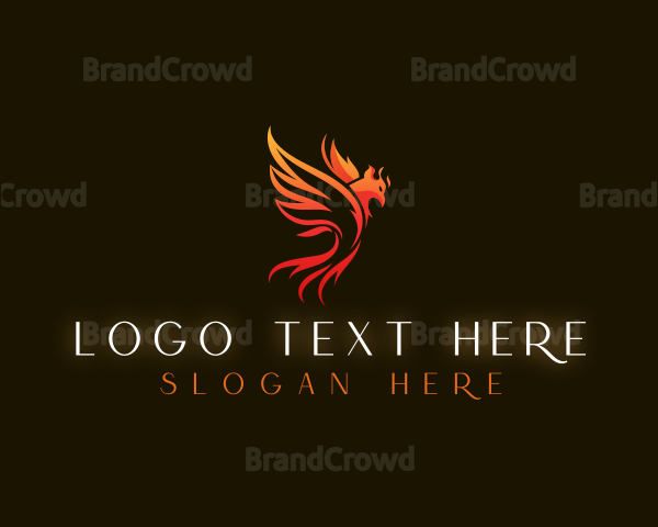 Bird Flaming Phoenix Logo
