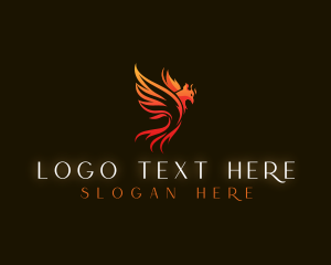 Mythological Creature - Bird Flaming Phoenix logo design