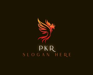 Bird Flaming Phoenix  Logo