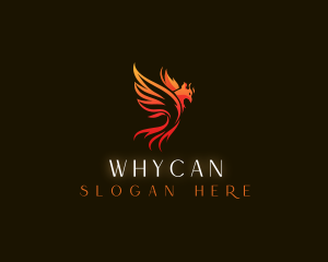 Hot - Bird Flaming Phoenix logo design