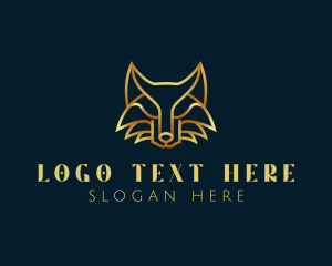 Hunting - Golden Abstract Fox logo design
