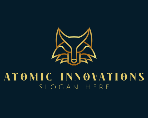 Golden Abstract Fox logo design