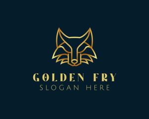 Golden Abstract Fox logo design