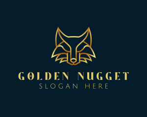 Golden Abstract Fox logo design