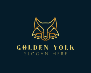 Golden Abstract Fox logo design