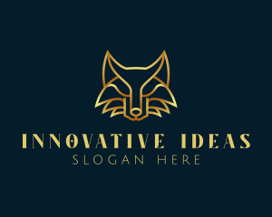 Golden Abstract Fox logo design