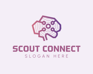 Brain Circuit Network logo design