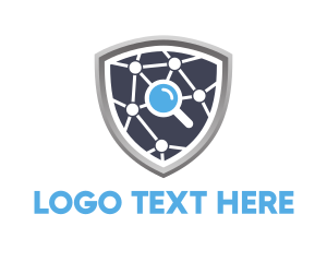 Network - Network Search Shield logo design