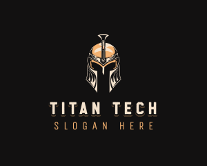 Spartan Soldier Helmet logo design