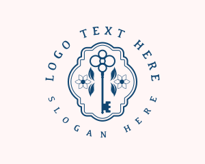 Secret Garden - Floral Key Locksmith logo design