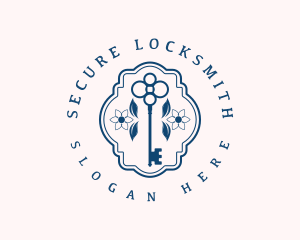 Locksmith - Floral Key Locksmith logo design