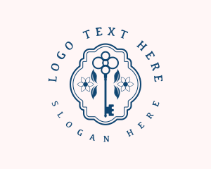 Floral Key Locksmith Logo