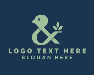 Typography - Green Ampersand Bird logo design