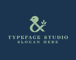 Green Ampersand Bird logo design