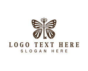 Luxury - Elegant Key Butterfly logo design