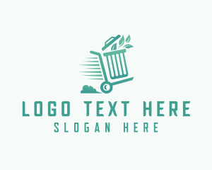 Recycling Bin - Leaf Trash Garbage Disposal logo design