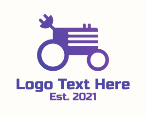 Tractor - Purple Tractor Electric Plug logo design