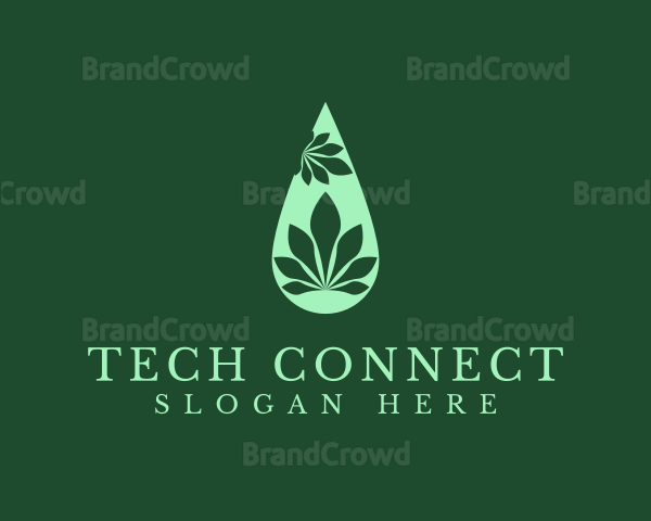 Marijuana Plant Droplet Logo