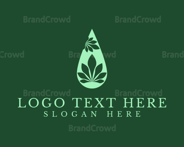 Marijuana Plant Droplet Logo