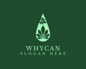 Marijuana Plant Droplet  Logo