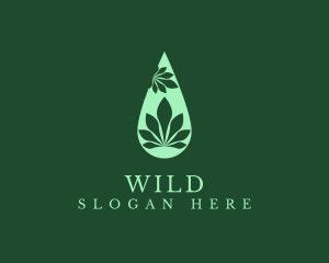 Leaf - Marijuana Plant Droplet logo design