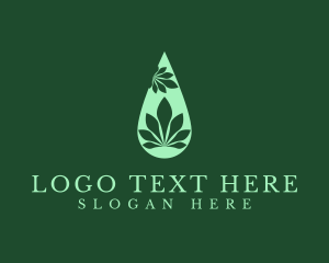 Marijuana Plant Droplet  Logo