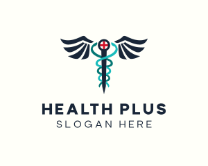 Caduceus Staff Hospital logo design