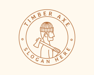 Hipster Lumberjack Beanie logo design