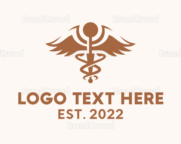 Brown Caduceus Pharmaceutical Logo