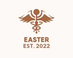 Medical Center - Brown Caduceus Pharmaceutical logo design