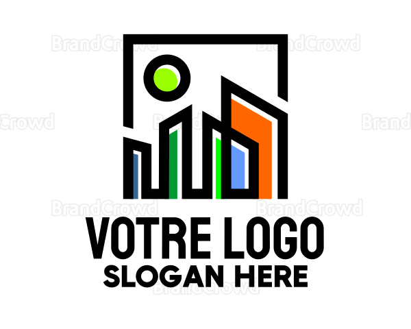 Geometric City Skyline Logo