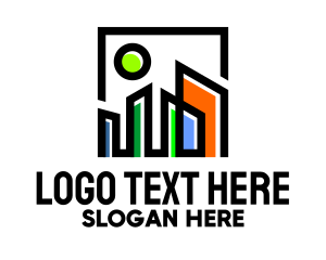 Urban Planner - Geometric City Skyline logo design