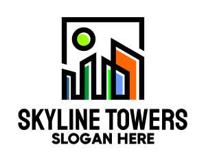 Geometric City Skyline logo design