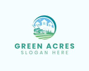 Home Lawn Mower Garden logo design