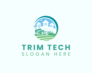 Trimmer - Home Lawn Mower Garden logo design