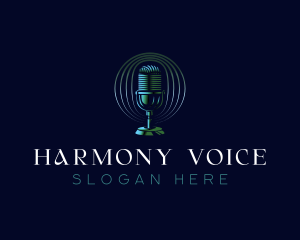 Singing - Radio Podcast Microphone logo design