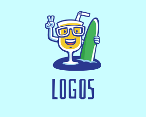 Cocktail - Surfer Beach Bar logo design