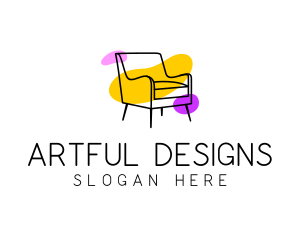 Abstract Couch Chair Furniture logo design