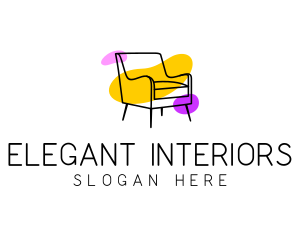 Abstract Couch Chair Furniture logo design