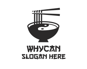 Black - Yin Yang Asian Noodles logo design