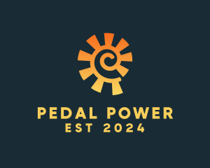 Swirl Sunray Power Plant  logo design