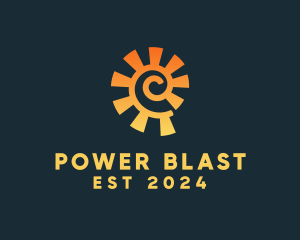 Swirl Sunray Power Plant  logo design