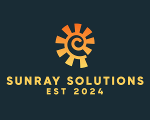 Swirl Sunray Power Plant  logo design